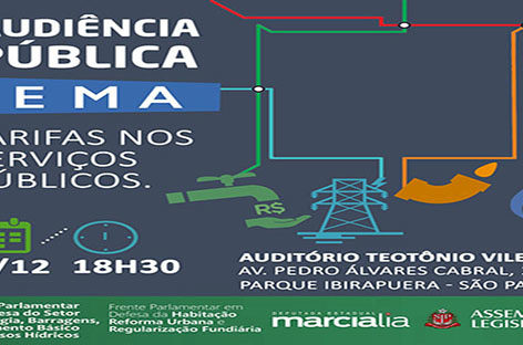 Tarifa de energia e demais de serviços públicos é tema de Audiência Pública na Alesp