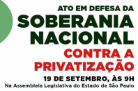Entidades promovem audiência pública contra a privatização em SP nesta quinta (19)