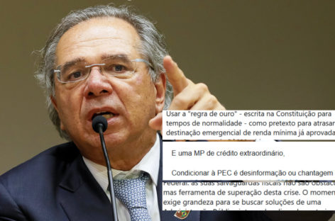 Guedes faz ‘chantagem’ para Congresso pagar renda emergencial. STF e TCU reagem