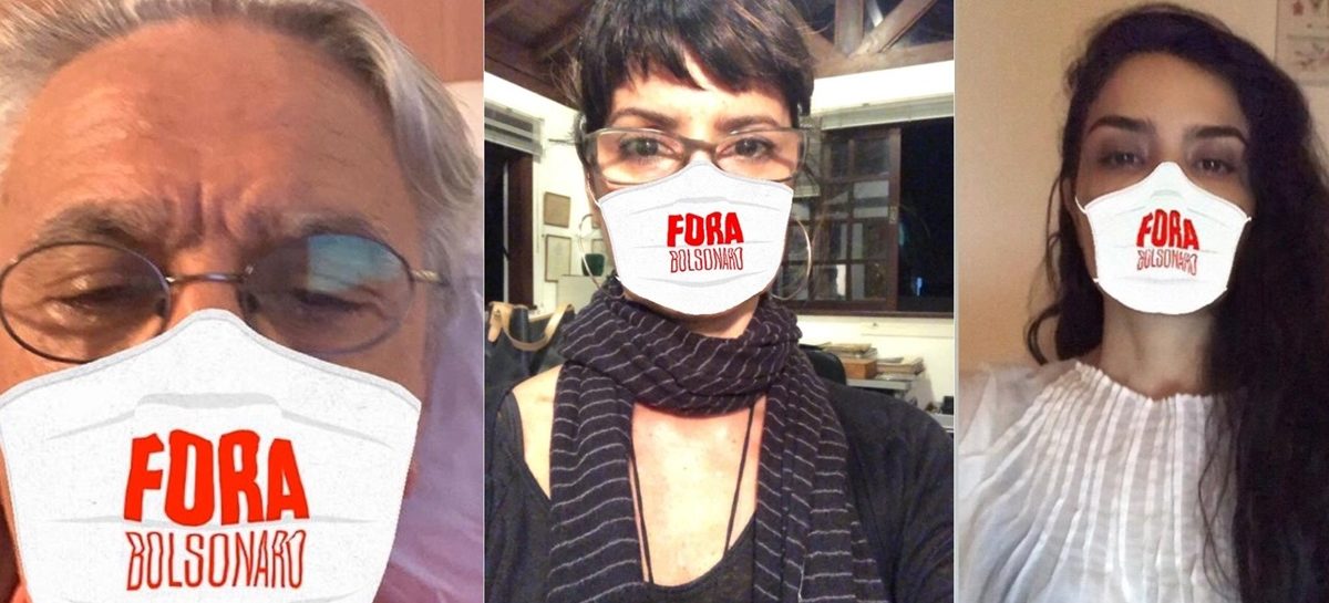 Artistas utilizam filtro do Instagram com máscara ‘Fora Bolsonaro’