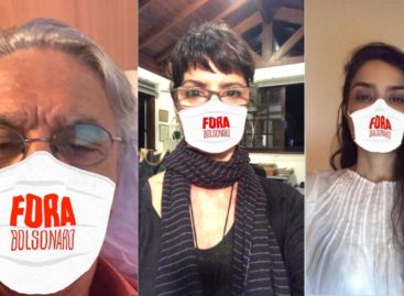 Artistas utilizam filtro do Instagram com máscara ‘Fora Bolsonaro’