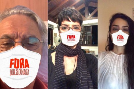 Artistas utilizam filtro do Instagram com máscara ‘Fora Bolsonaro’