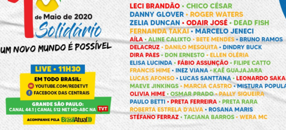 Live da CUT Nacional e demais centrais terá artistas de todo o País neste 1º de Maio