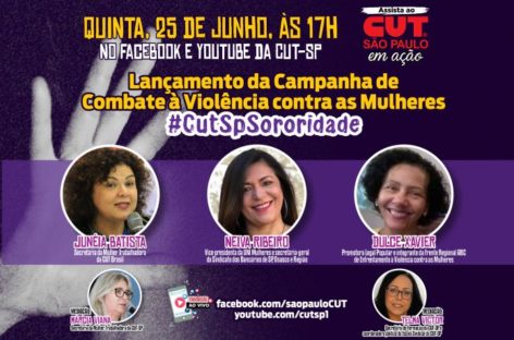 Live nesta quinta, 25, lança campanha #CutSpSororidade