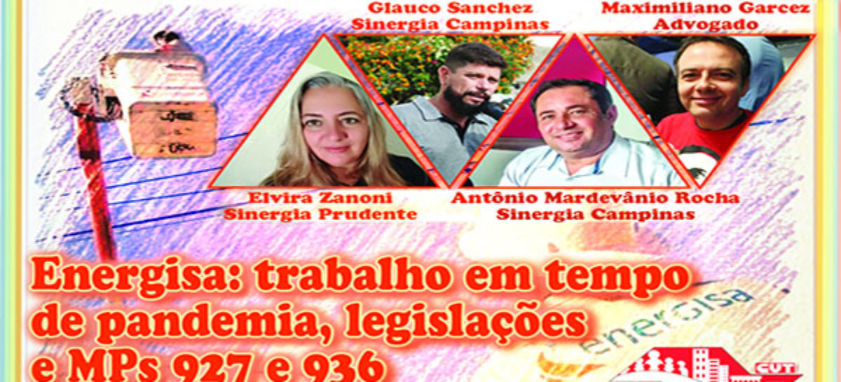 Facebook Live: Energisa – trabalho em tempo de pandemia, legislações e MPs 927 e 936