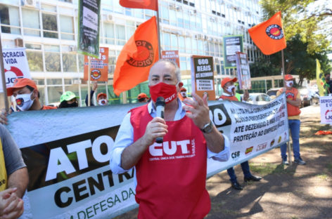 Em ato das Centrais, Sérgio Nobre manda Guedes criar juízo e respeitar trabalhadores
