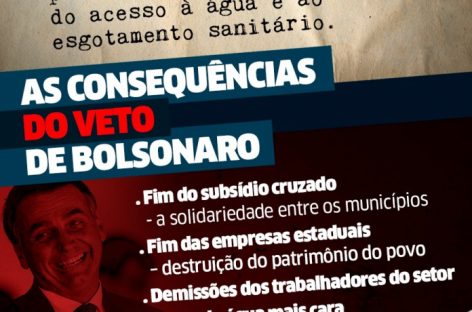 Universalização do saneamento em risco se Congresso não derrubar veto ao artigo 16