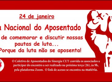 Dia Nacional do Aposentado: Sinergia CUT celebra data com encontro virtual nesta terça (26)