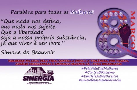 Coletivo de Mulheres do Sinergia CUT realiza evento virtual “Ele não!” e exige respeito à vida