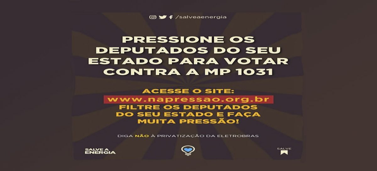 Hoje, quarta, às 11 h, é tuitaço! Continuamos em resistência e pressão contra a MP do Apagão!
