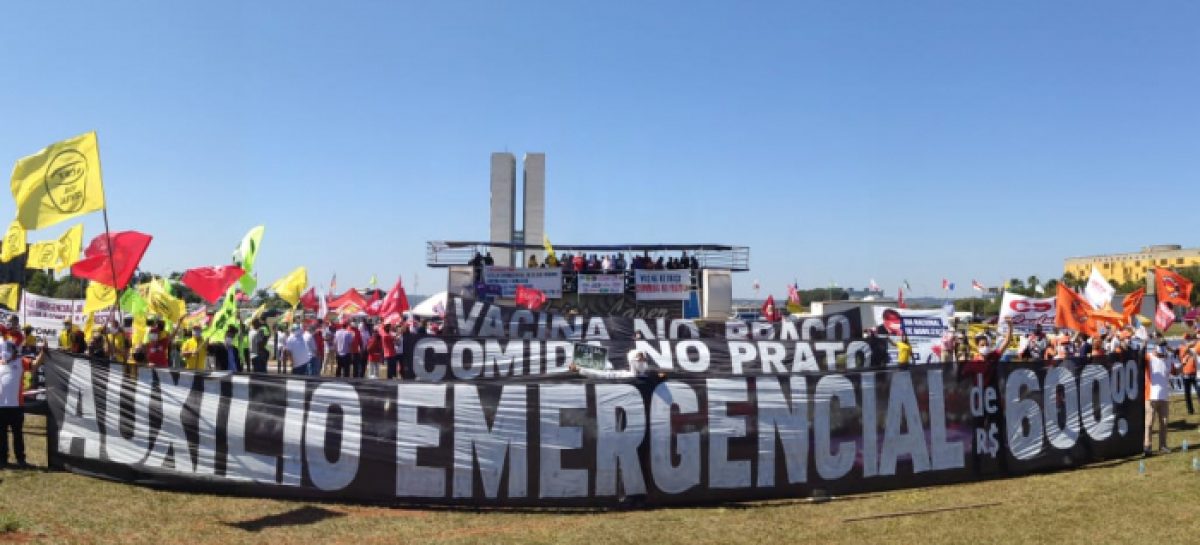Ato unificado das centrais em Brasília denuncia governo genocida de Bolsonaro