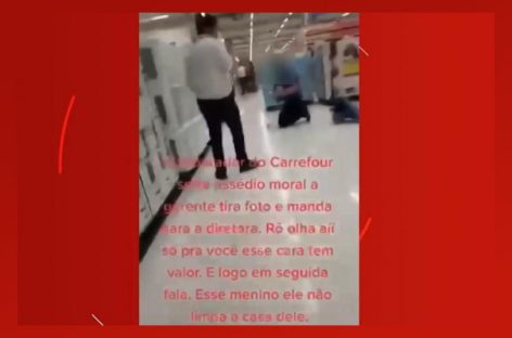 Vendedor do Carrefour é humilhado por gerente enquanto limpa chão de joelhos em MS