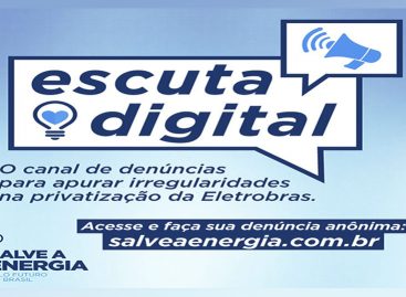 Coletivo lança canal de denúncias para apurar irregularidades na privatização da Eletrobras