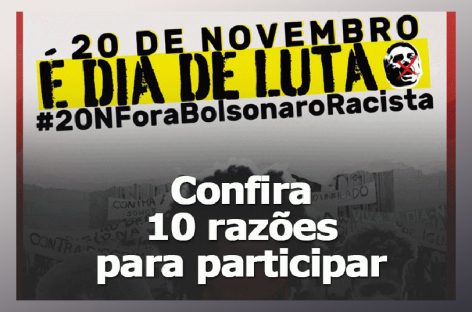 10 motivos para exigir o fim do governo Bolsonaro nas ruas neste sábado, dia 20