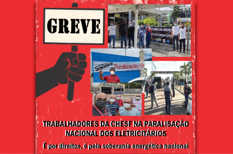 Greve dos eletricitários por todo o país: trabalhadores da Chesf iniciaram paralisação nesta sexta (28/1)