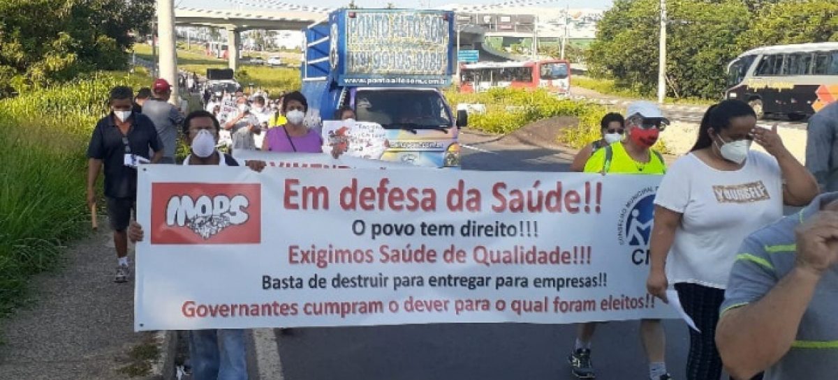 Moradores de Campinas protestam por transporte e saúde pública de qualidade