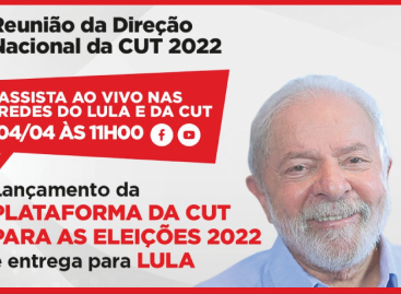 AO VIVO: Lula recebe Plataforma da CUT para as Eleições 2022; acompanhe
