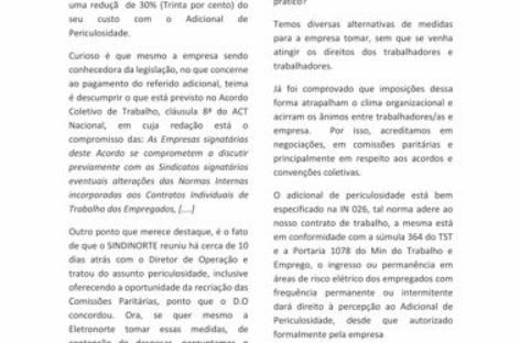 Boletim Eletronorte/Periculosidade: Nenhum direito a menos!