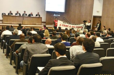 Sinergia CUT cobra garantia de direitos para trabalhadores e protesta contra privatização da Cesp