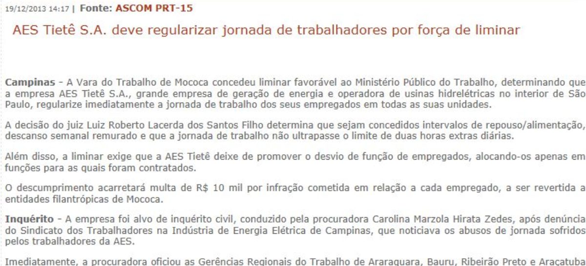 Após denúncia do Sindicato, AES Tietê é obrigada a regularizar jornada de trabalho