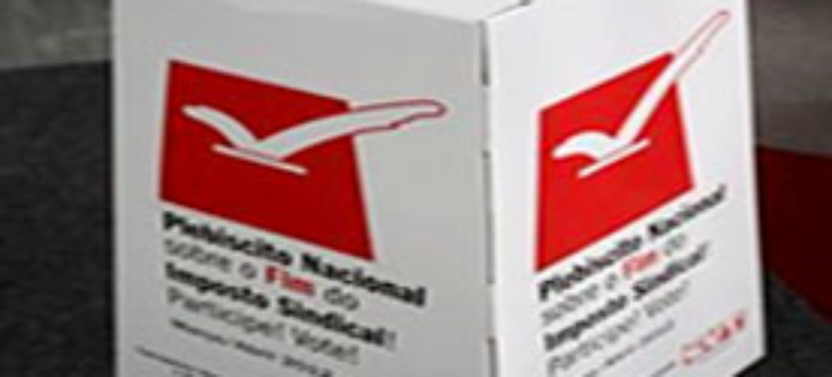 CUT inicia Plebiscito Nacional Sobre o Fim do Imposto Sindical